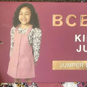 #5 BCBG Girls Kids' 2-piece Pink Romper Skirt Set with Floral Long sleeve Shirt